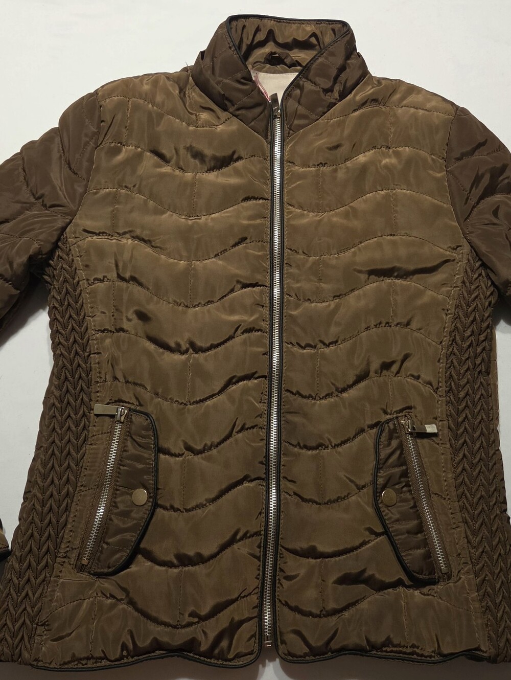 1826 Collection Brown Quilted Kids Jacket - M Lightweight Puffer Coat